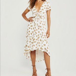 NWT Abercrombie Ruffle Hem Midi Dress